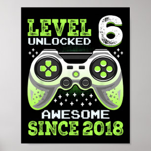 Seit 2018 Lustiges Videospiel 6. Geburtstag Poster