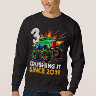 Seit 2019 Kinder 3. Geburtstag 3 Jahre altes Monst Sweatshirt