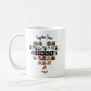Seit dem Jahr 22 Zusammen Herz Foto Collage Paar Kaffeetasse