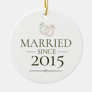 Seit der Heirat Verheiratet Minimal Couple Keramik Ornament