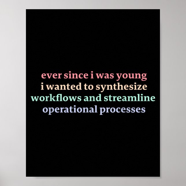 Seit ich jung war, wollte ich Workflows synthetisi Poster (Vorne)