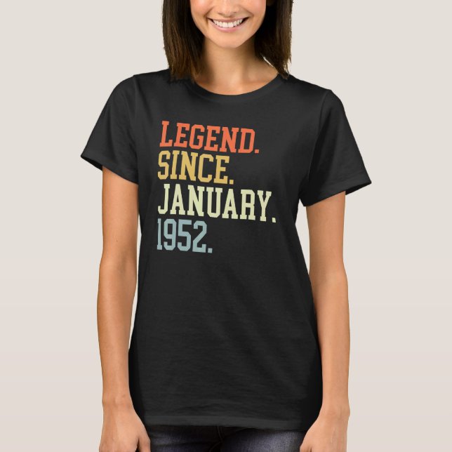 Seit Januar 1952 für Männer Frauen 19. Januar T-Shirt (Vorderseite)