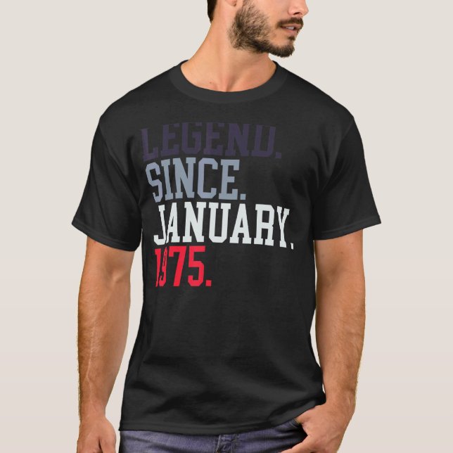 Seit Januar 1975 für Männer Frauen 19. Januar T-Shirt (Vorderseite)