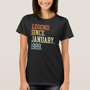 Seit Januar 1989 für Männer Frauen 19. Januar T-Shirt