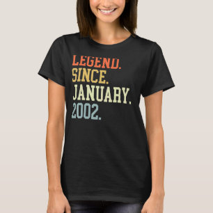 Seit Januar 2002 für Männer Frauen 20. Januar T-Shirt