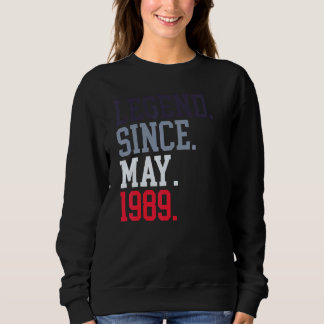 Seit Mai 1989 für Männer Frauen Mai 1989 Sweatshirt