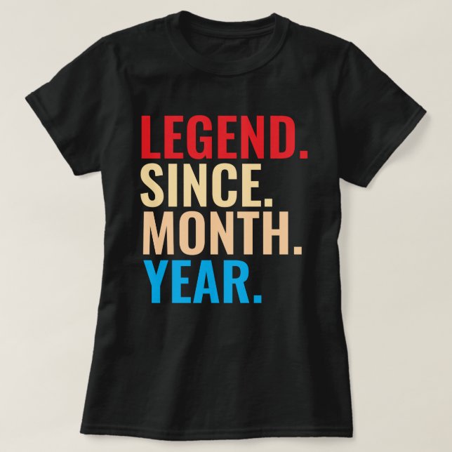 Seit Monatsjahr T - Shirt (Design vorne)