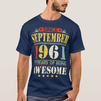 Seit September 1961 viel Glück zum Geburtstag 59 J T-Shirt
