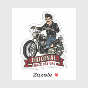 Seit Tag Eins Biker Motorrad Vinyl Aufkleber