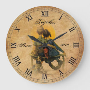 Seit...Vintage zusammen Große Wanduhr