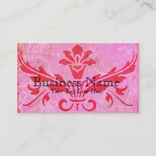 Seitdem rosa Damast u. Toile Visitenkarten Visitenkarte