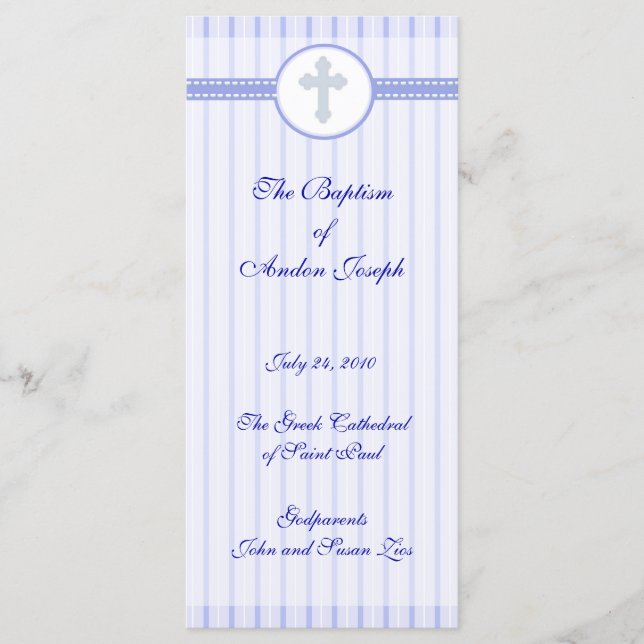 Seite 1/5 Griechisch-orthodoxe Kirche Taufprogramm Programm (Vorderseite)