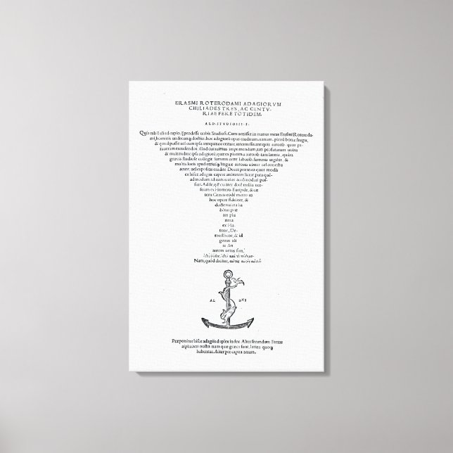 Seite "Adages of Erasmus" Leinwanddruck (Vorderseite)