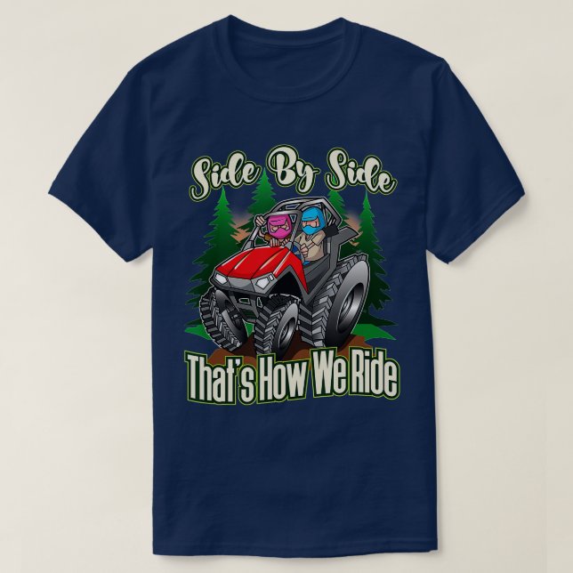 Seite an Seite ATV Vier-Rad-Off-Road-Fahrt  T-Shirt (Design vorne)