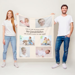Seite an Seite Creme 6 Foto Grandchildren Collage Fleecedecke