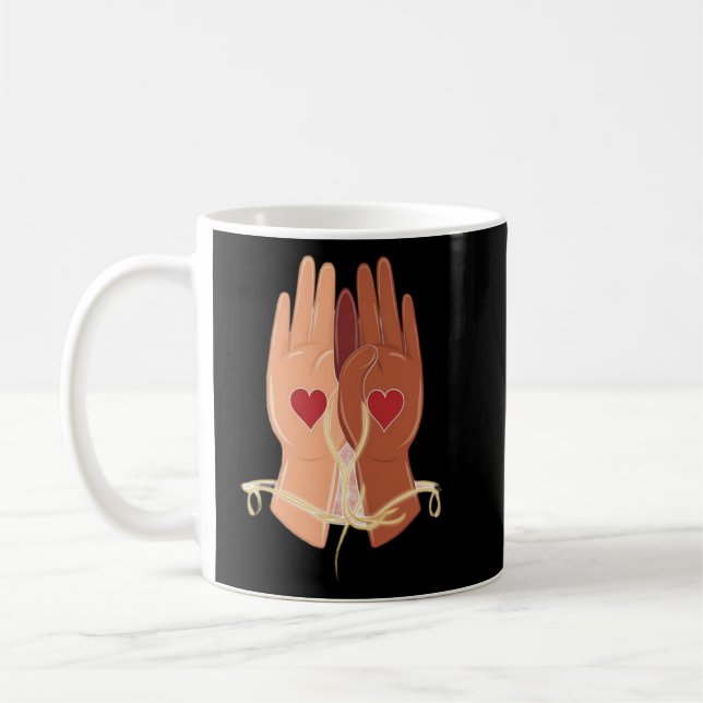 Seite an Seite, Herz an Herz Kaffeetasse (Links)