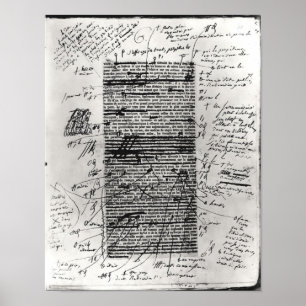 Seite aus einem Werk von Balzac Poster