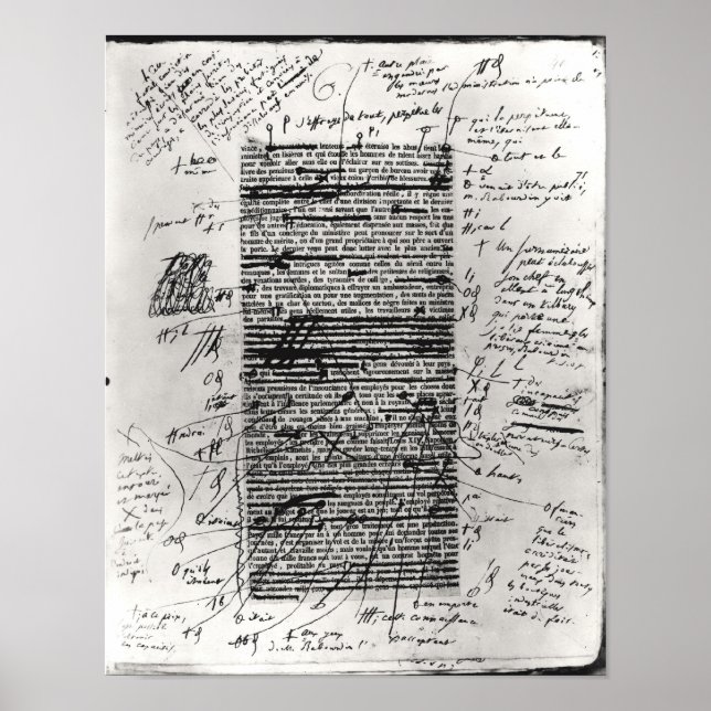 Seite aus einem Werk von Balzac Poster (Vorne)