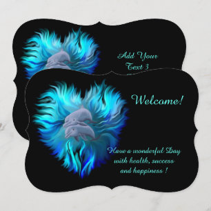 Seite der Delphine , Fügen Sie Ihren Text Einladun Einladung