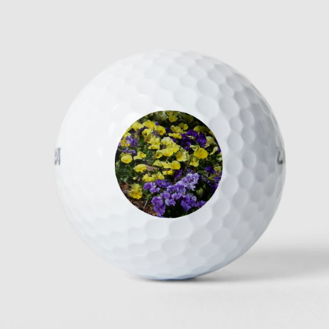 Seite der Lila und gelben Stiefmütterchen Golfball (Vorderseite)