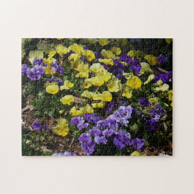 Seite der Lila und gelben Stiefmütterchen Puzzle (Horizontal)