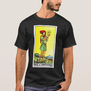 Seite der Münzen oder Pentagramme Vintager Tarot-R T-Shirt