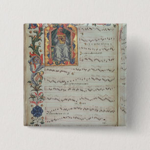 Seite der musikalischen Anmerkung mit historiated Button