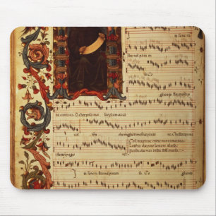 Seite der musikalischen Anmerkung mit historiated Mousepad