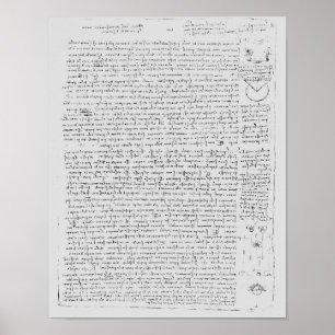 Seite des Codex Leicester, 1508-12 Poster