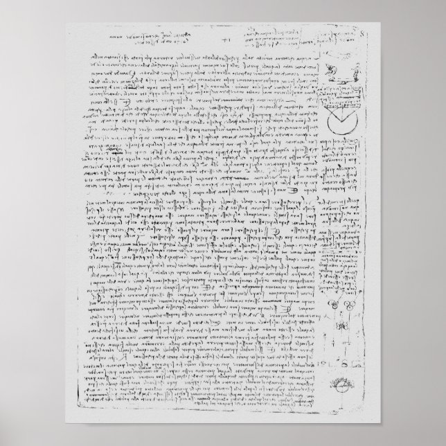 Seite des Codex Leicester, 1508-12 Poster (Vorne)