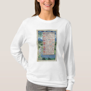 Seite des lateinischen Textes mit Grenze T-Shirt