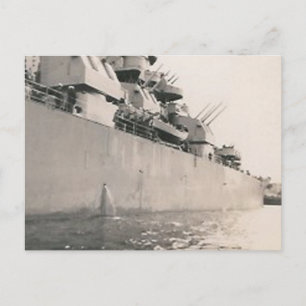 Seite des Militärschiffes Postkarte