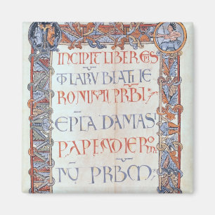 Seite des Textes mit einer floriated Grenze Magnet