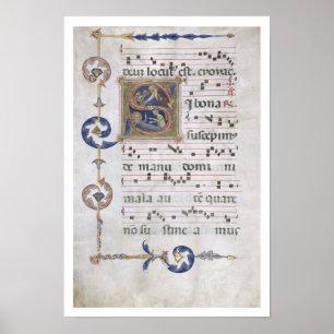 Seite Frau-564 f.13v mit historiated Anfangs"S" Poster