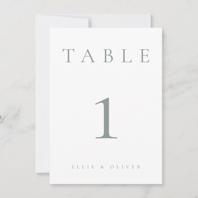 Seite Grün 1 Hochzeit/Event-Tischnummer (Vorderseite)