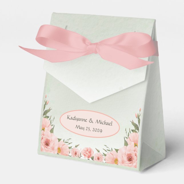 Seite Grün und Pfirsichfarben Geschenkschachtel (Vorderseite)