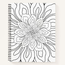 Seite "Line Art zeichnend Blume" Notizbuch