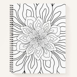 Seite "Line Art zeichnend Blume" Notizbuch