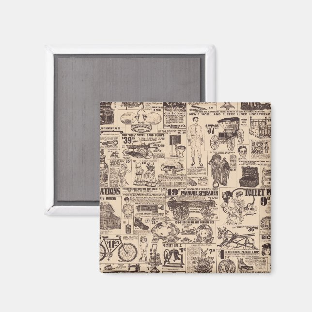 Seite mit alten Vintage-Werbungen  Magnet (Vorderseite/Rückseite)