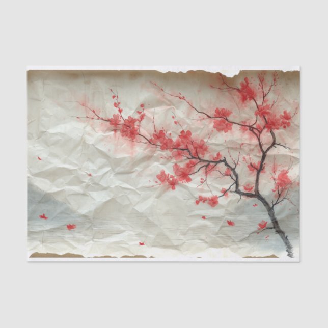 Seite mit Cherry-Blossom-Zweigstelle Seidenpapier (Vorderseite)