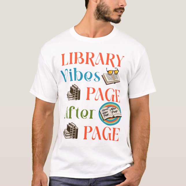 Seite nach Seite Einbinden der Bibliothekssymbole T-Shirt (Vorderseite)