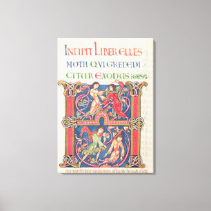 Seite von der Winchester-Bibel, c.1150-80 Leinwanddruck