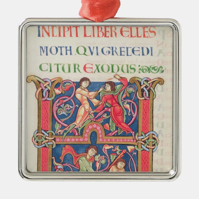 Seite von der Winchester-Bibel, c.1150-80 Silbernes Ornament (Vorne)