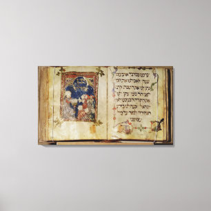 Seite von einem Haggadah Leinwanddruck