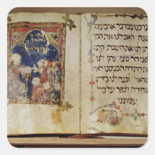 Seite von einem Haggadah Quadratischer Aufkleber