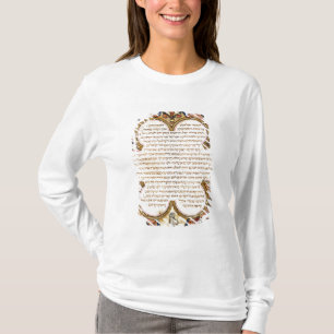 Seite von einer hebräischen Bibel mit Vögeln, 12 T-Shirt