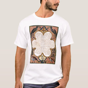 Seite von einer hebräischen Bibel mit Vögeln, 12 T-Shirt