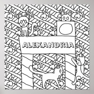 Seite zum Einfärben des Namens einfügen Poster