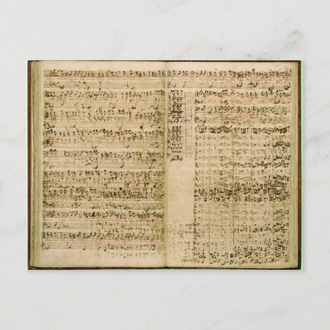 Seiten aus dem Kern der "Kunst des Fugue" Postkarte (Vorderseite)