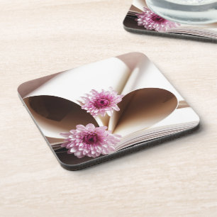 Seiten eines Buches in Herzform Untersetzer
